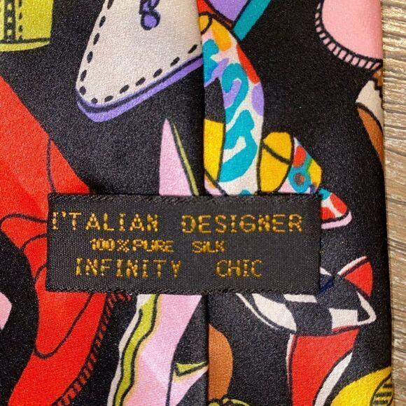 Tie 100% Pure Silk Italian Designer zip design - Picture 5 of 8